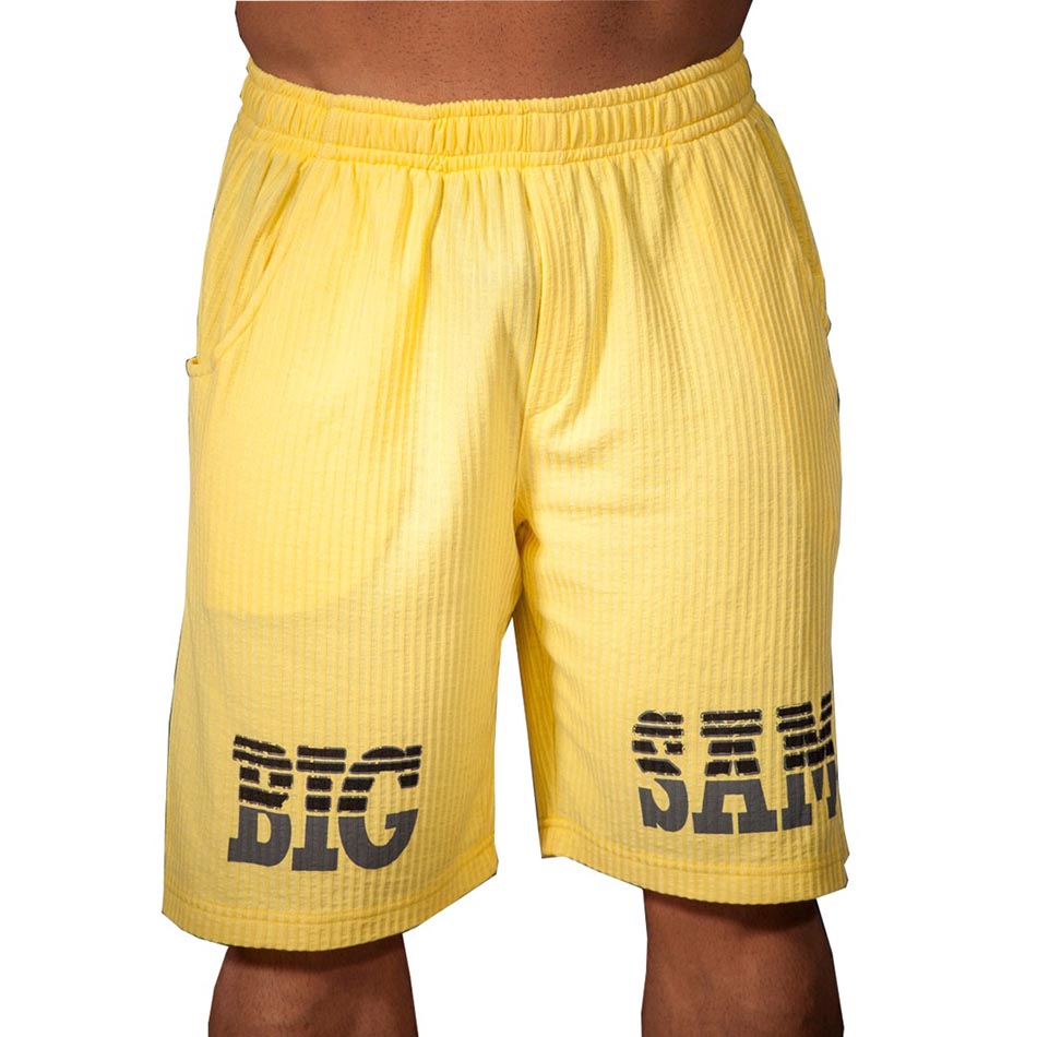 Big Sam Gym Workout Shorts Yellow 1454