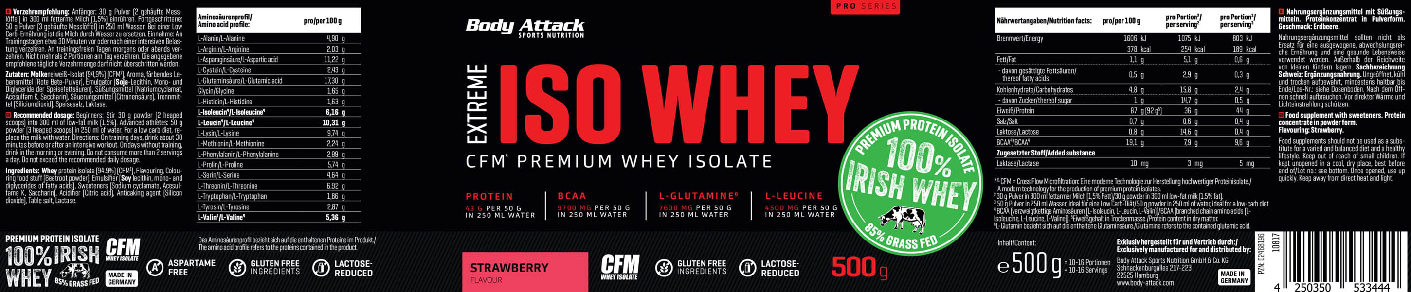 Body Attack Extreme Iso Whey Professional (1800g Dose)