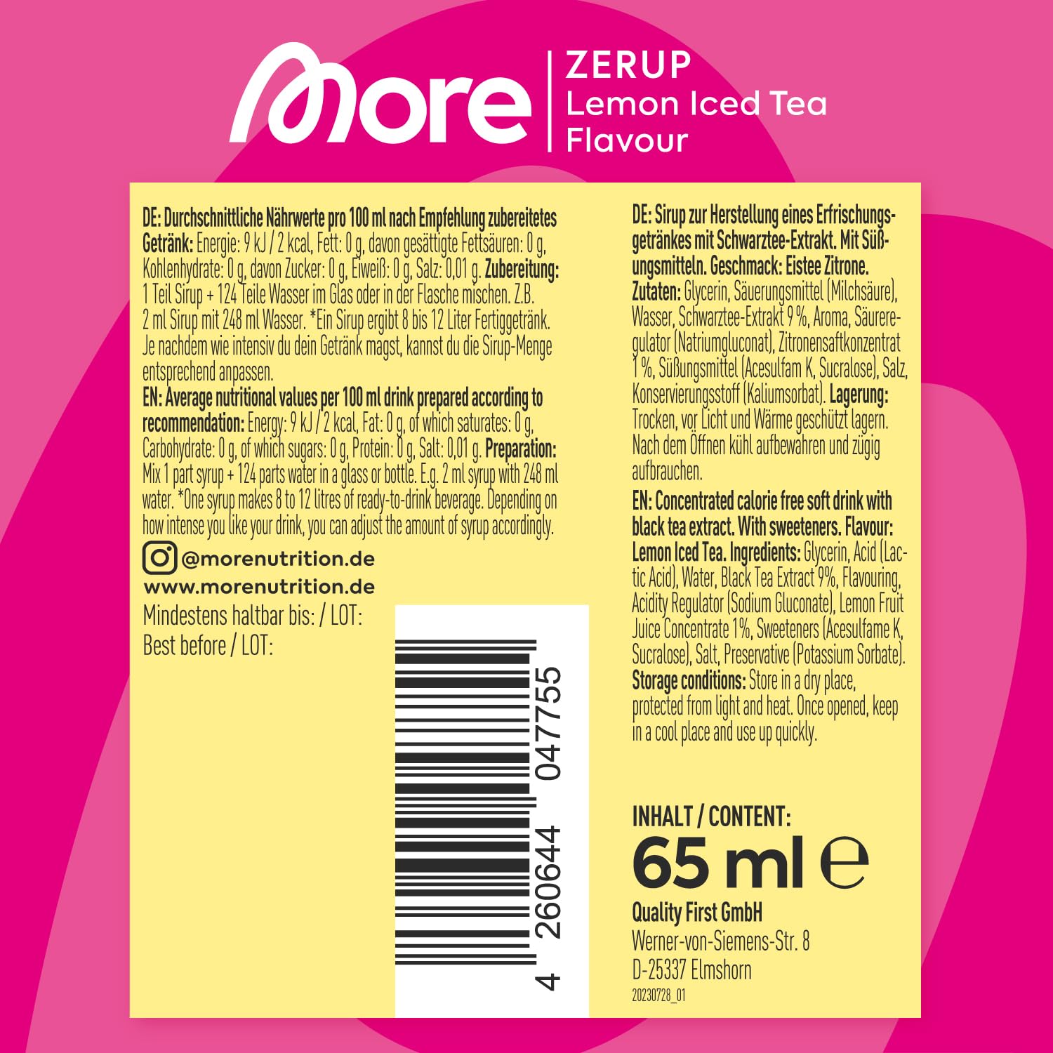 More Nutrition Zerup Zero - Sirup (65ml)