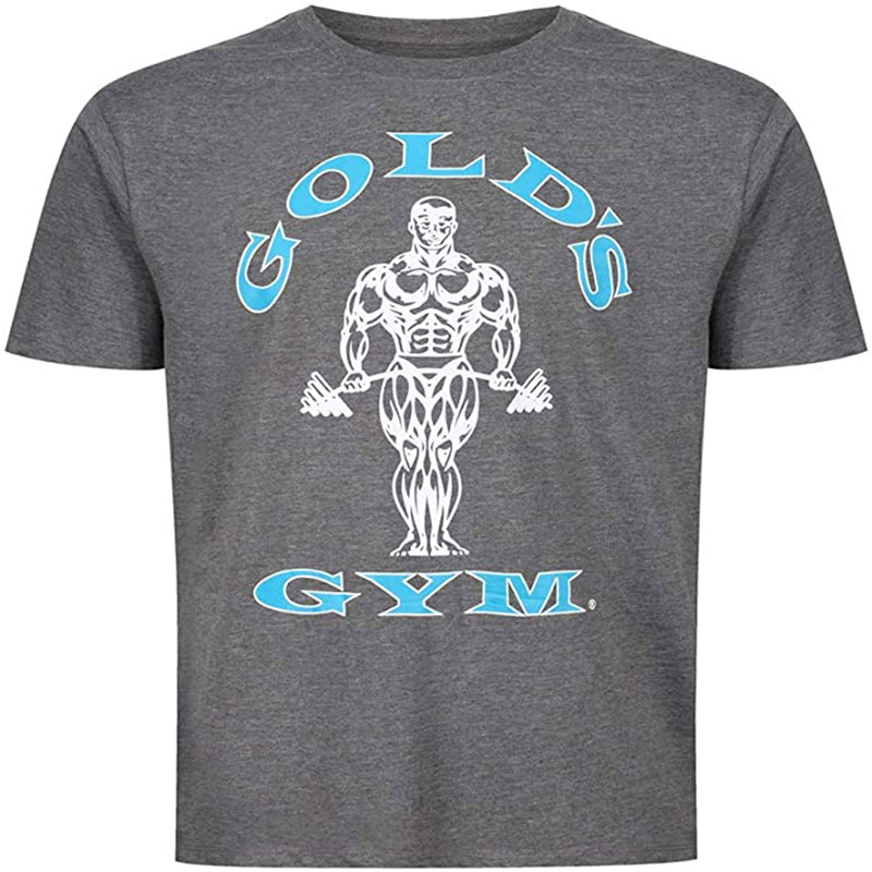 Golds Gym Muscle Joe T-Shirt Grey/Turquoise