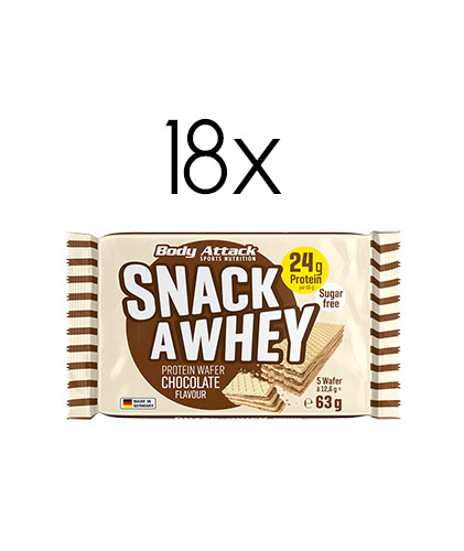 Body Attack Snack A Whey Protein Wafer (18 x 63g)