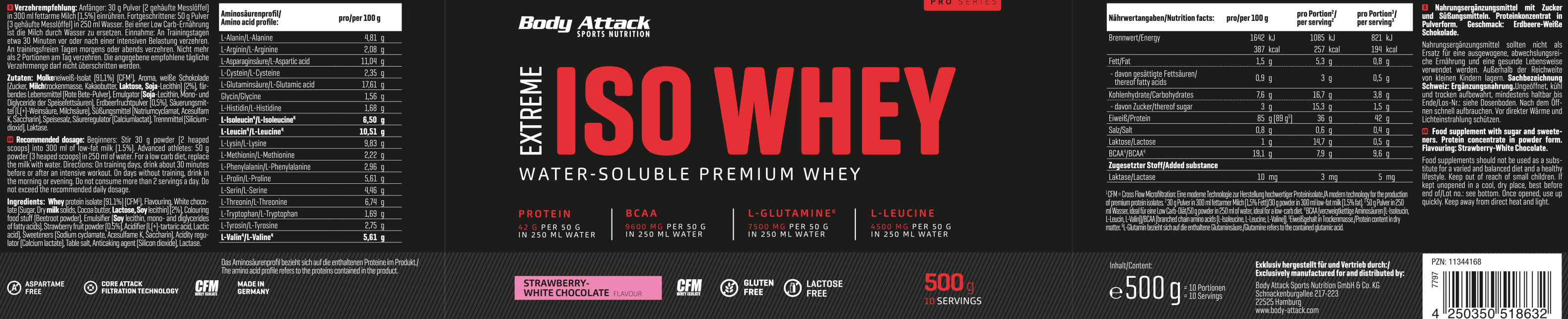 Body Attack Extreme Iso Whey Professional (1800g Dose)