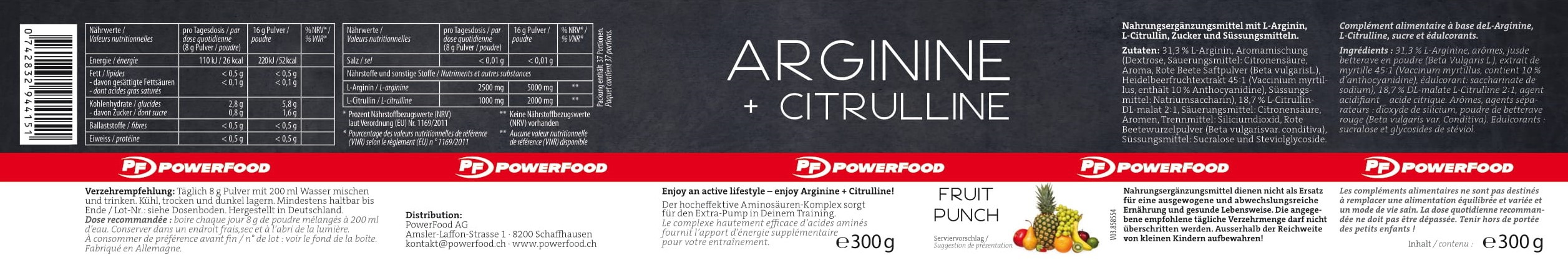 PowerFood One Arginine + Citrulline (300g Dose)