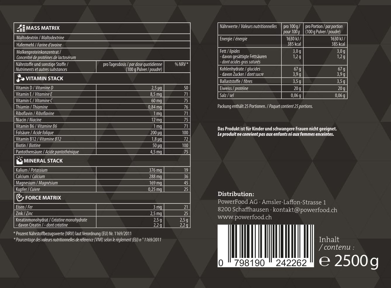 PowerFood One Mass Builder (2500G Dose)