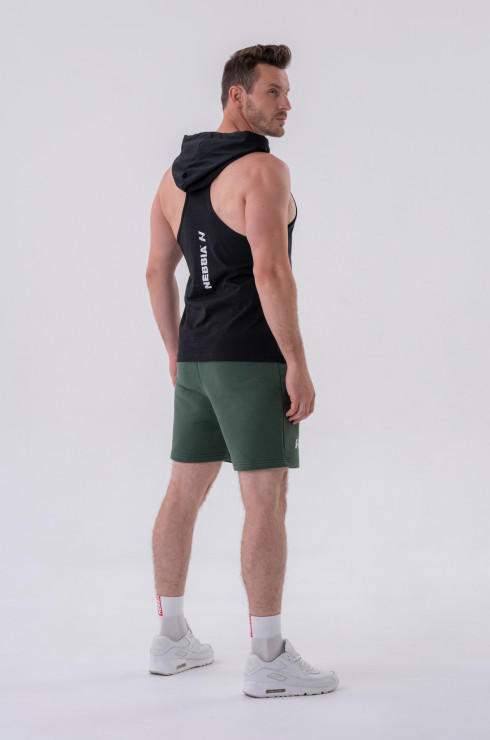 Nebbia Fitness Tank top with a hoodie 323 black