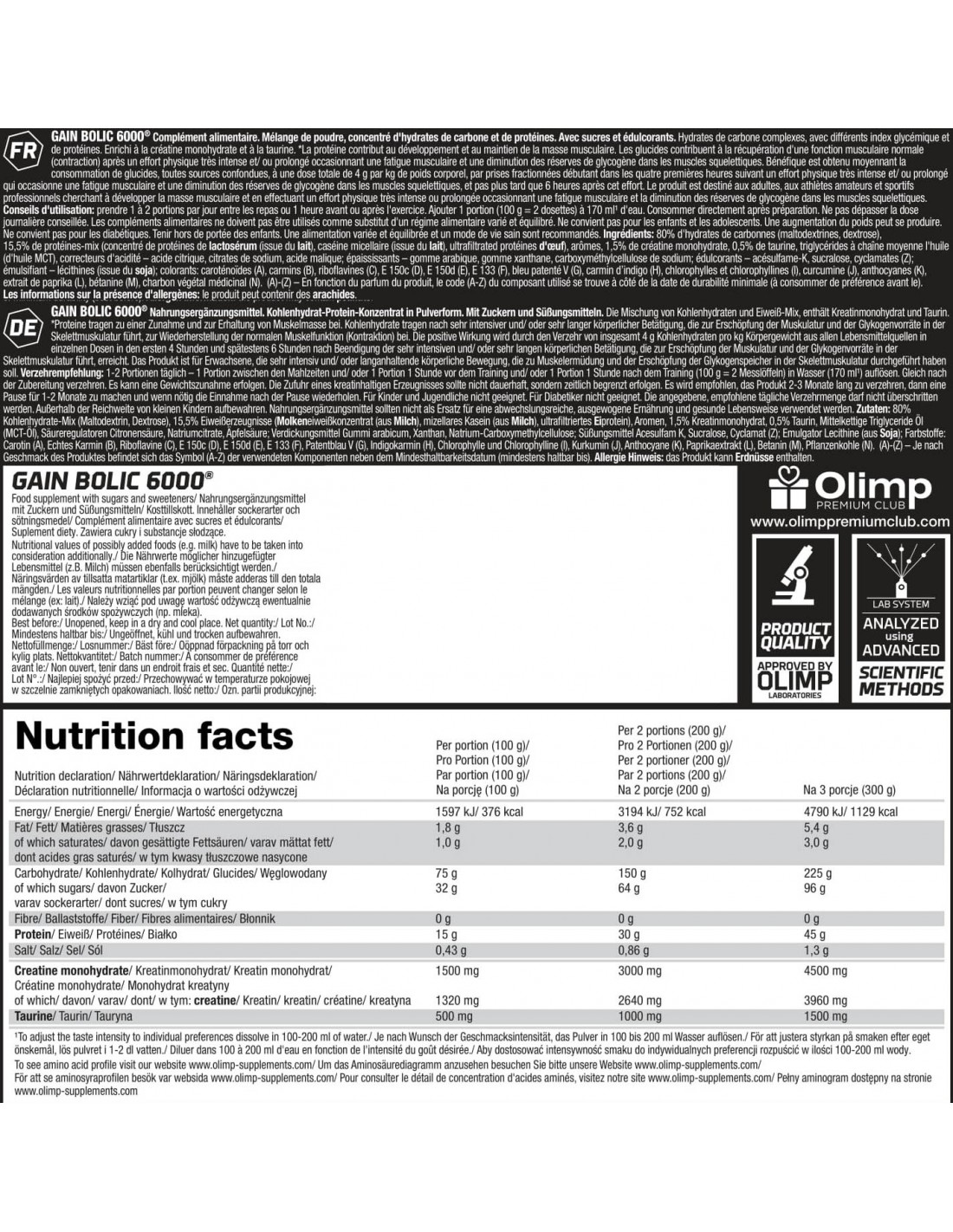 Olimp Gain Bolic (1000g Beutel)