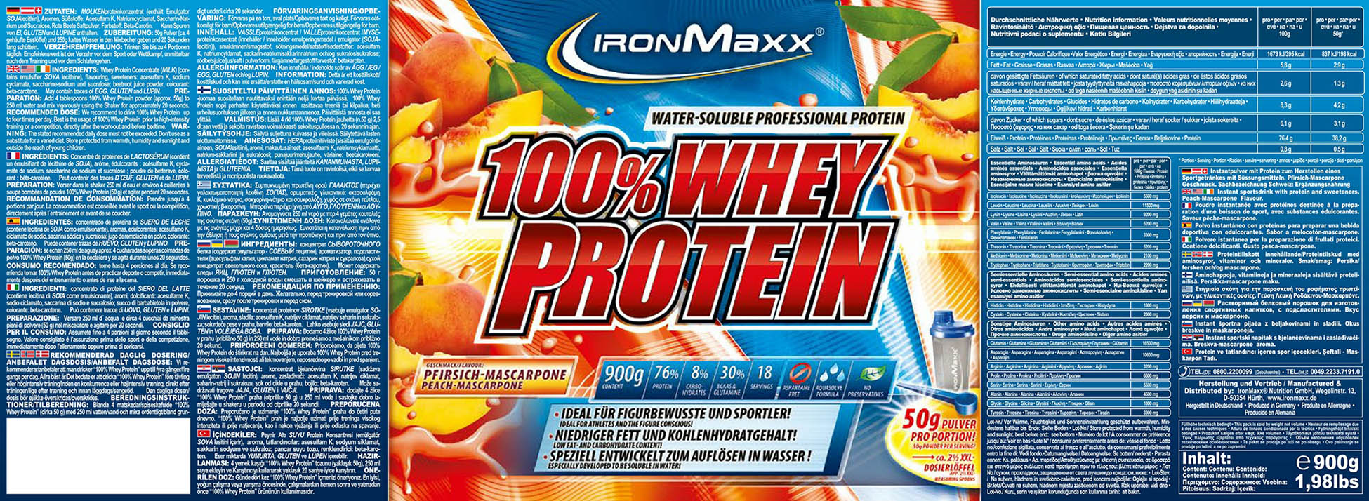 Ironmaxx 100% Whey Protein (2350g Dose)