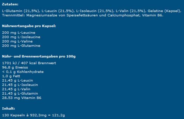 IronMaxx BCAAs + Glutamin 800 (130 Caps)