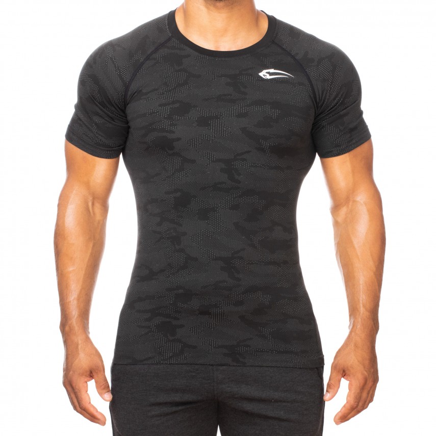 Smilodox Seamless T-Shirt Camo Pattern Anthrazit