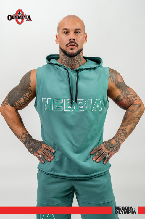 Nebbia Sleeveless Hoodie Sweatshirt Iron Beast 710 - green