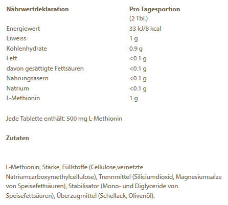 Burgerstein L-Methionin (100 Tabs)