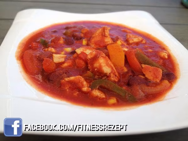 Scharfer Hähnchen Paprika Eintopf