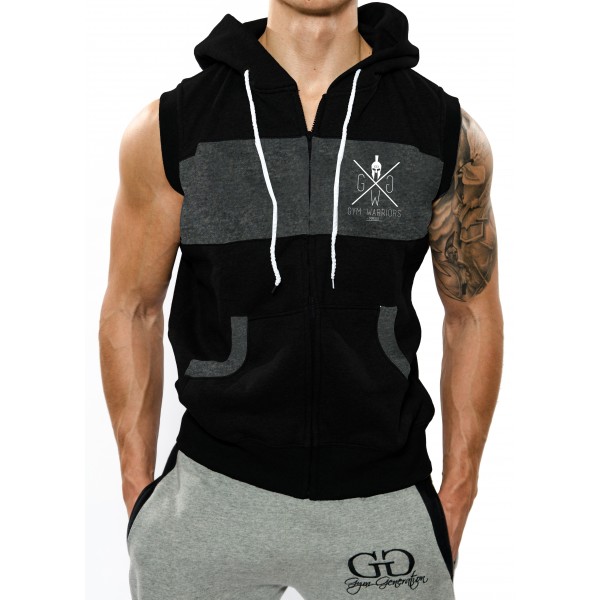 Gym Generation Sleeveless Hoodie BLACK