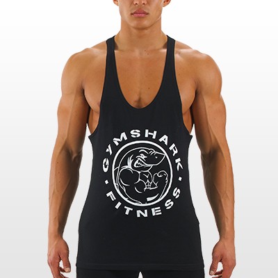 GymShark Fitness Gym Stringer Vest BLACK