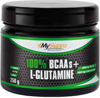 MySupps 100% Pure BCAA plus L-Glutamine (250g Dose)