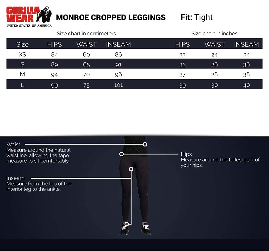 Gorilla Wear Monroe Cropped Leggings 3/4 Black