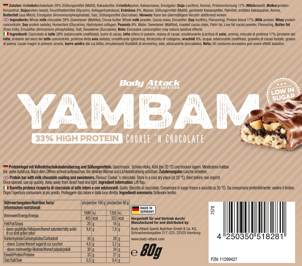 Body Attack YamBam Bar (15 x 80g)