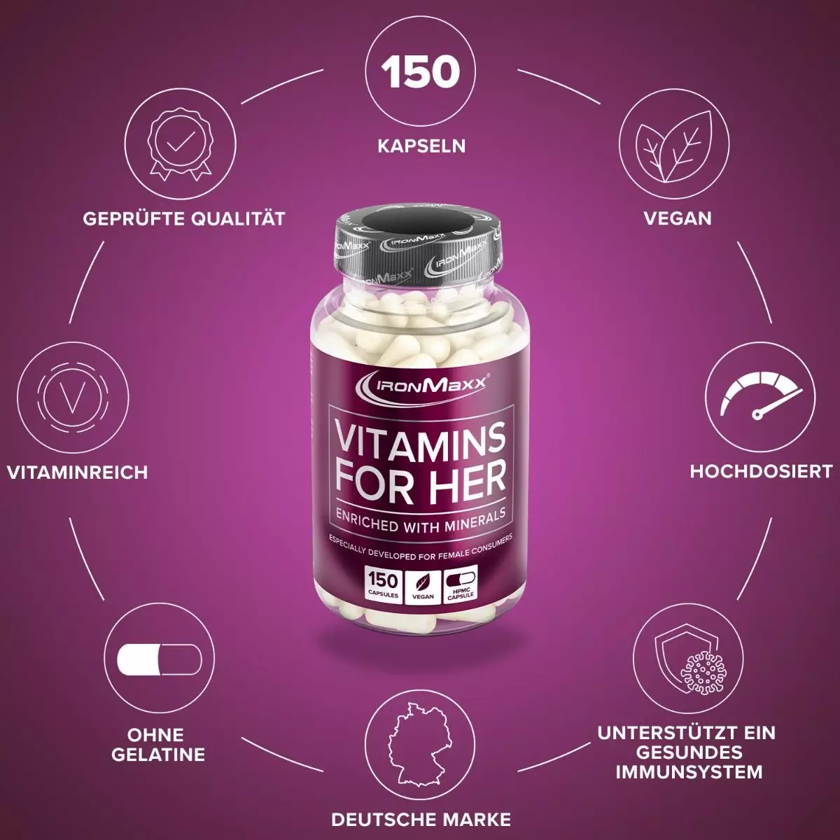 IronMaxx Vitamins For Her (150 Caps)