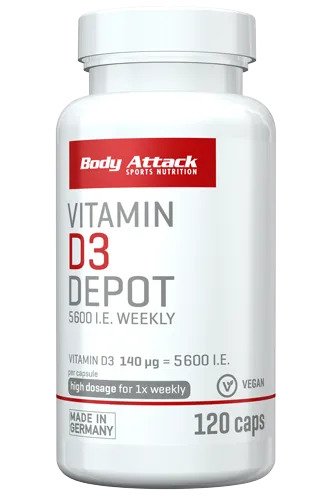 Body Attack Vitamin D3 Depot (120 Caps) 