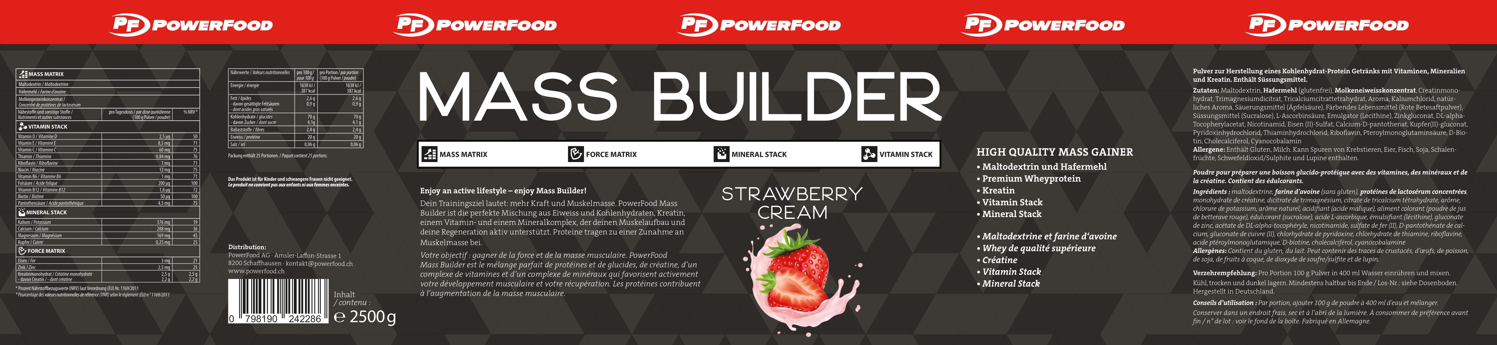 PowerFood Mass Builder (2500G Dose)