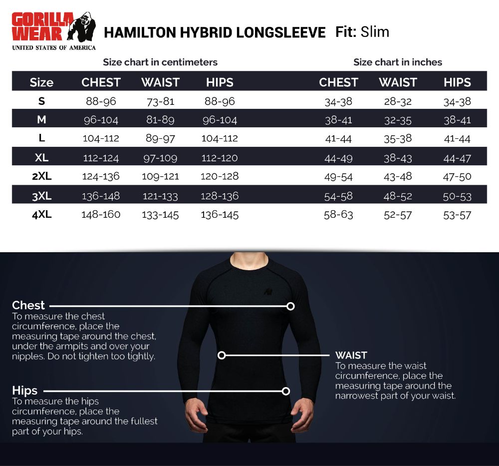 Gorilla Wear Hamilton Hybrid Long Sleeve Black