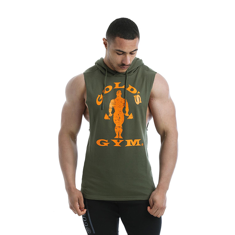 Golds Gym Mens Drop Armhole Sweatshirt Army