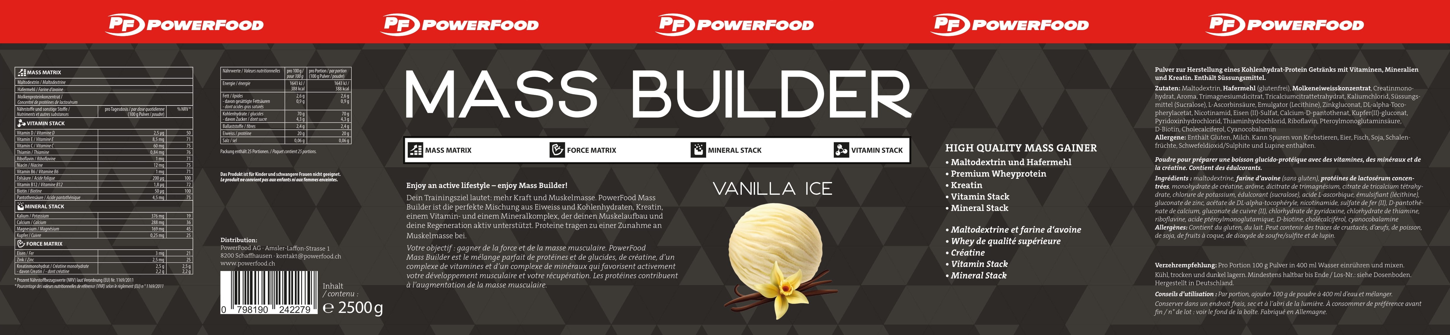 PowerFood Mass Builder (2500G Dose)