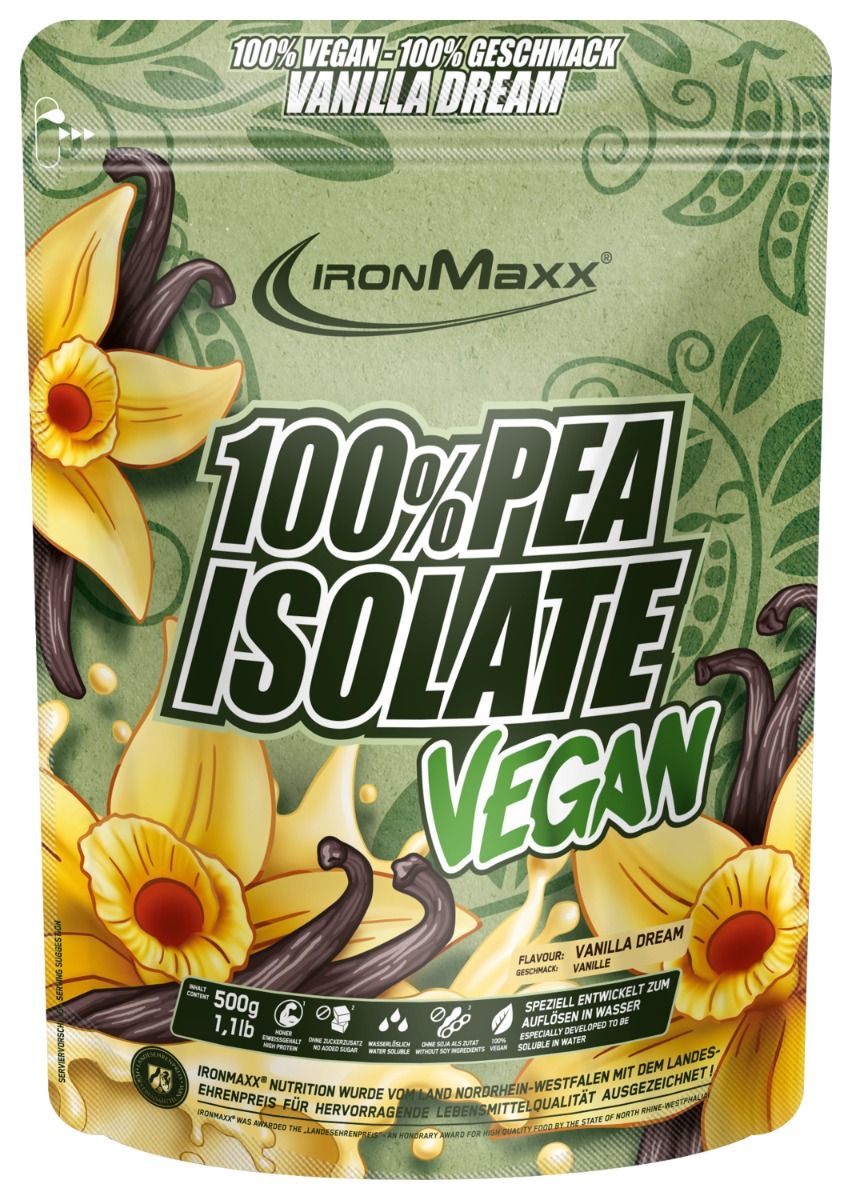 Ironmaxx 100% Pea Isolate Vegan (500G Beutel)