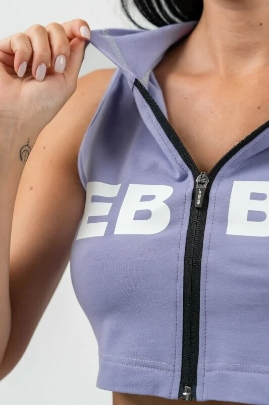 Nebbia Sleeveless Zip-Up Hoodie Muscle Mommy 258 - light purple