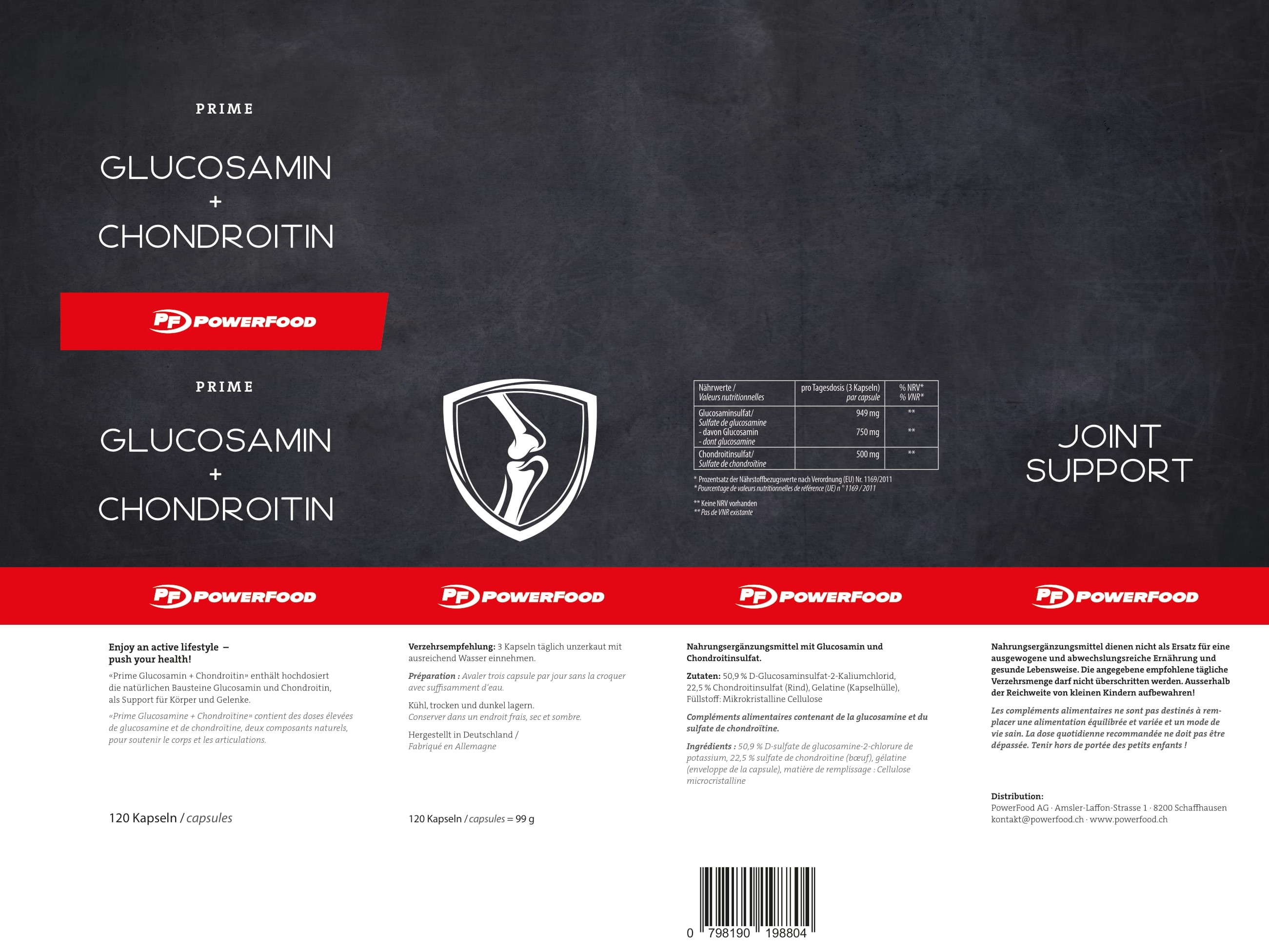 PowerFood Glucosamin + Chondroitin (120 Caps)