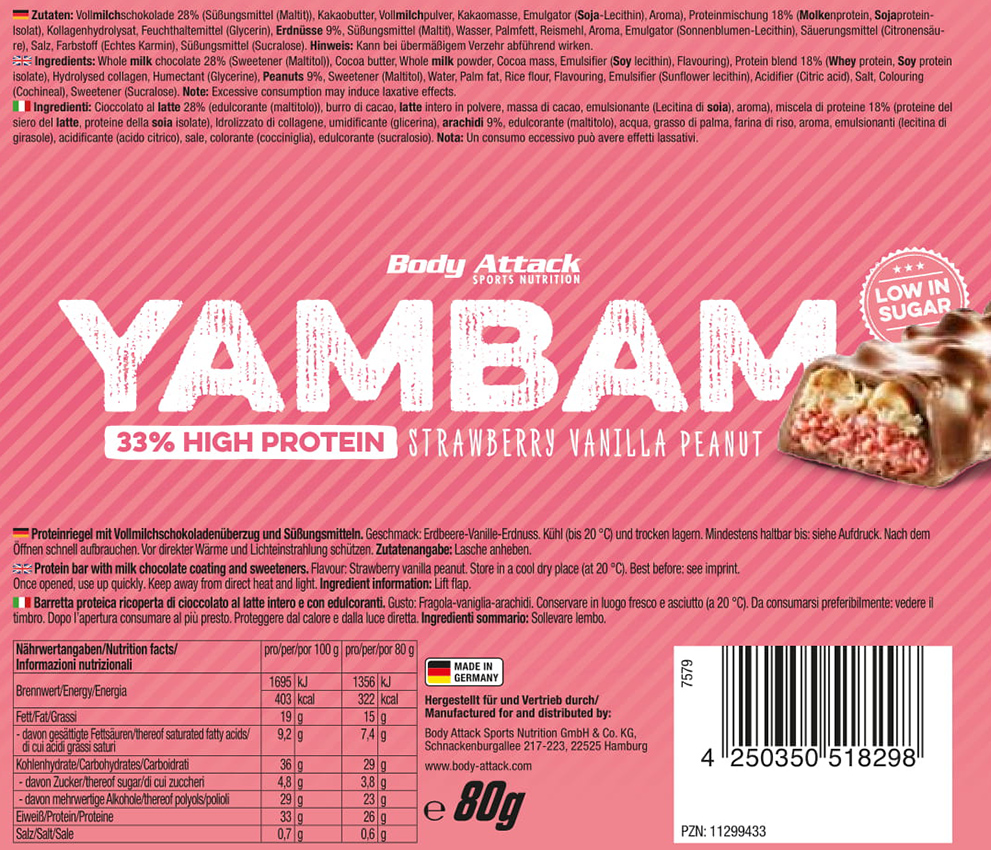 Body Attack YamBam Bar (15 x 80g)