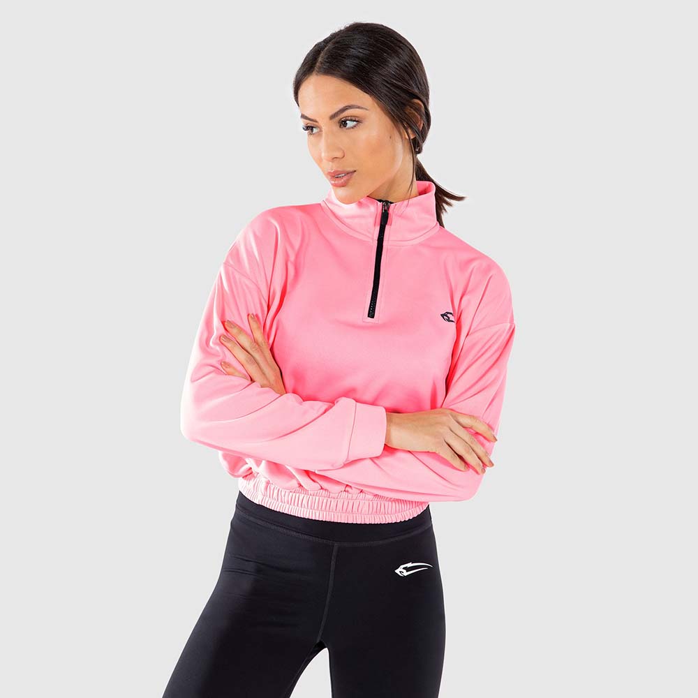 Smilodox Half Zip Sweater Glam Pink