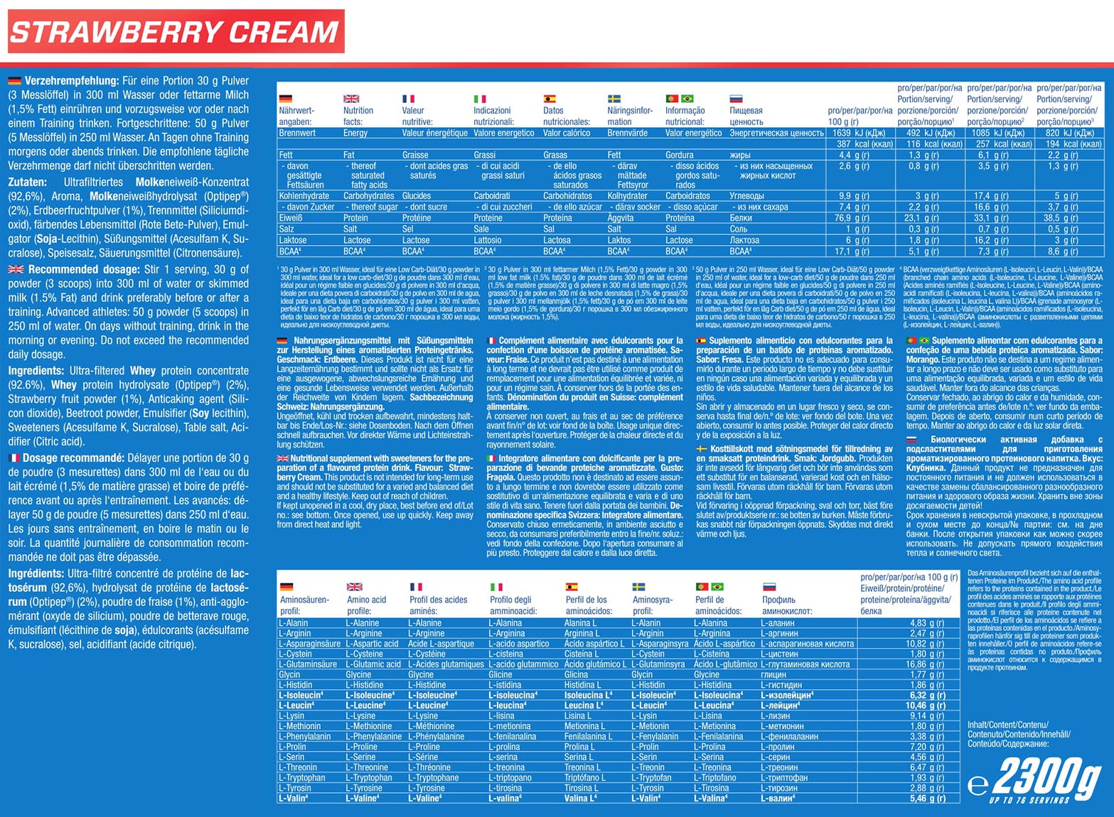 Body Attack 100% Whey Protein (2300g Dose)