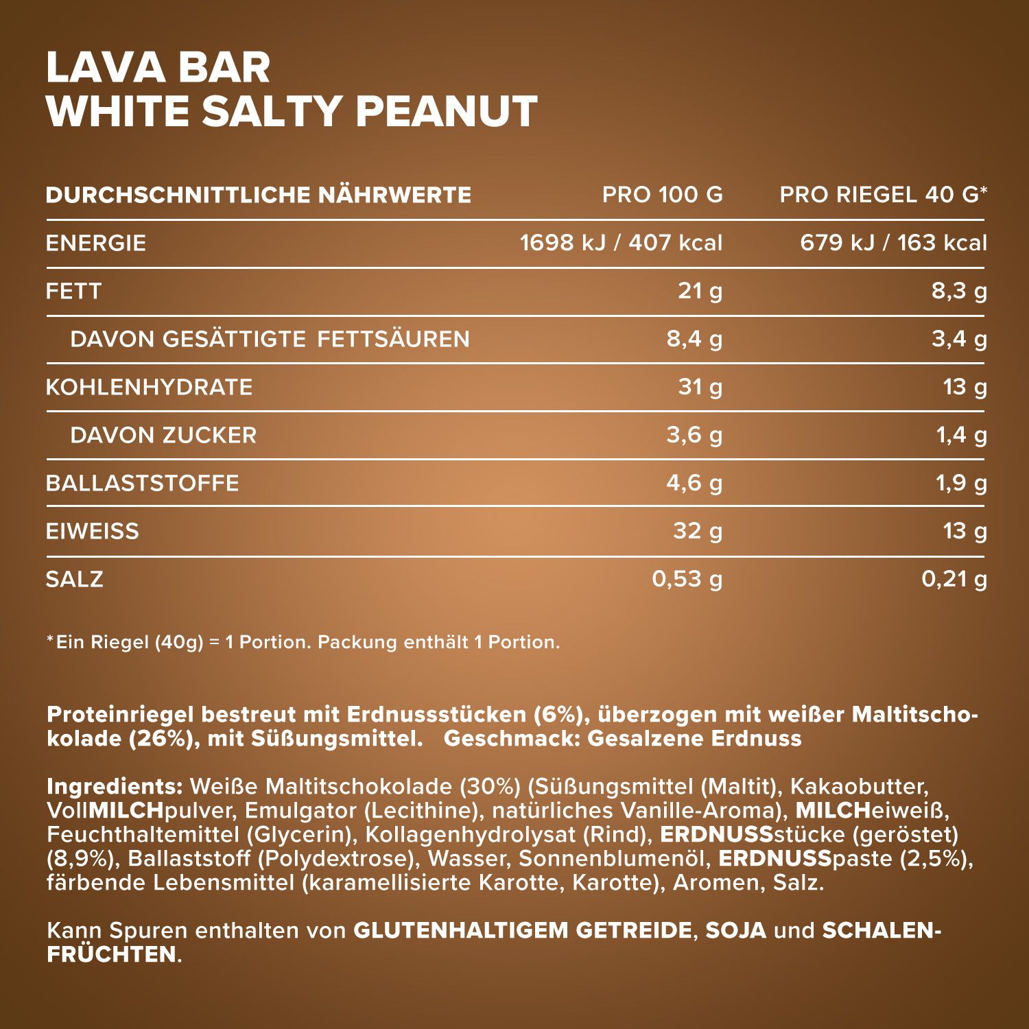 IronMaxx Lava Bar (18 x 40G)