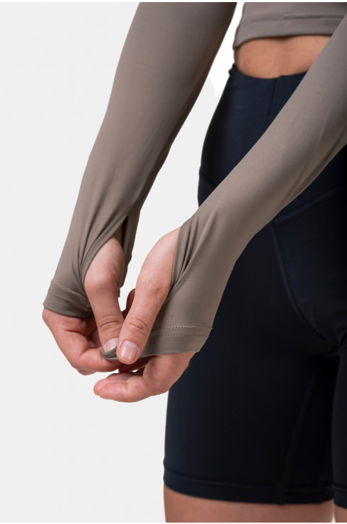 Nebbia Longsleeve Sporty Crop Top 585 Mocha
