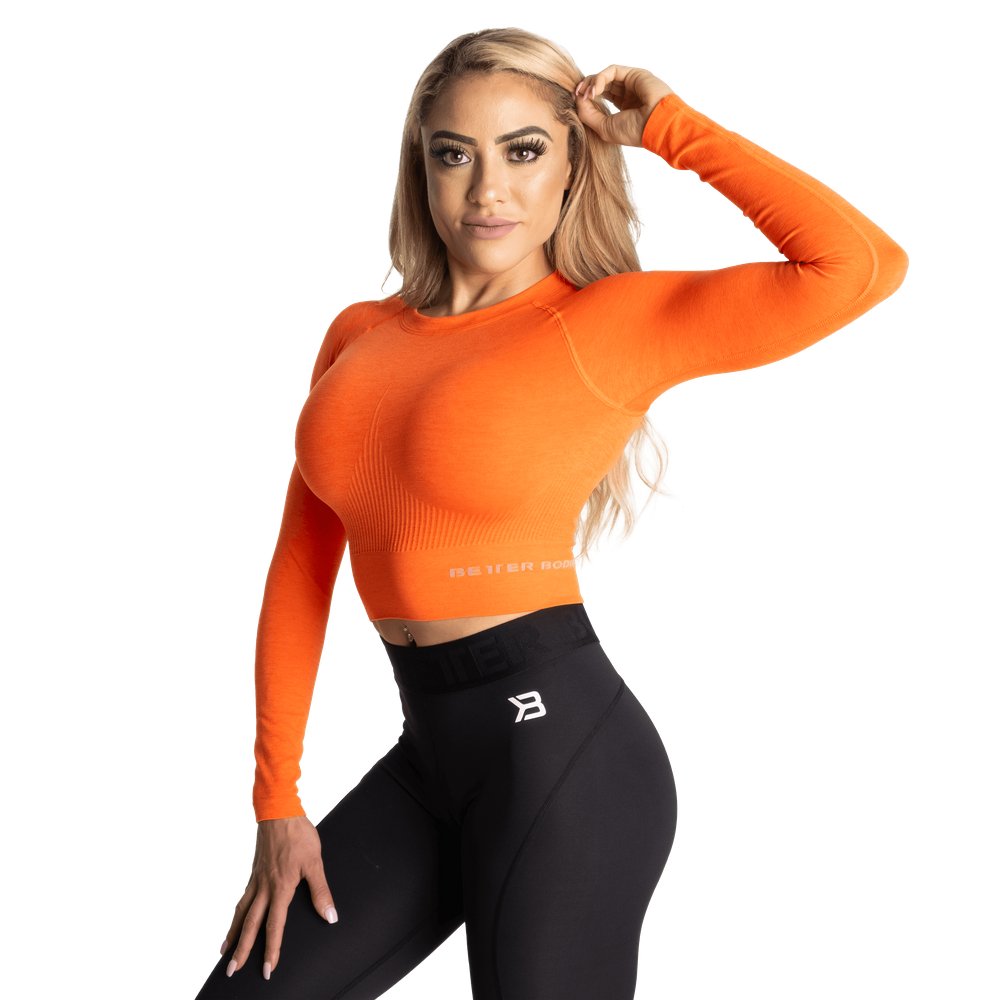 Better Bodies Rib Seamless Crop LS Sunset Melange