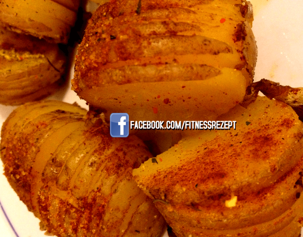 Kartoffelfächer mit Kräuterquark