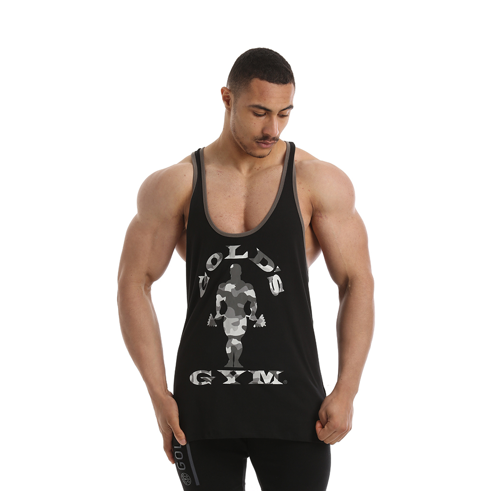 Golds Gym Camo Joe Printed Vest Tank Top Black