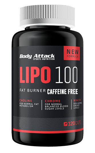 Body Attack Lipo 100 Caffeine Free (120 Caps)