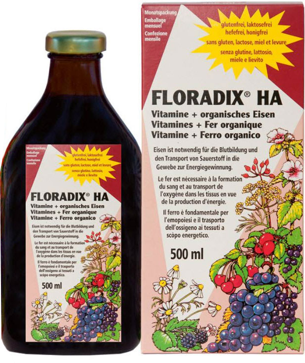 Floradix HA Vitamine + organisches Eisen für Allergiker (500ml)