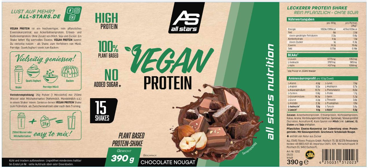 All Stars Vegan Protein (390G Dose)