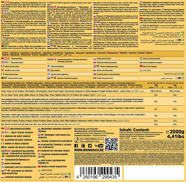 Ironmaxx Waxy Maize Starch (2000g Beutel)