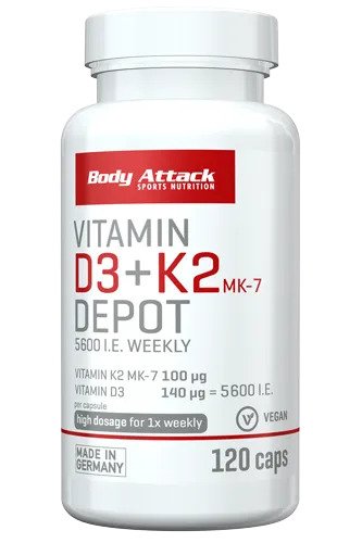 Body Attack Vitamin D3+K2 Depot (120 Caps) 