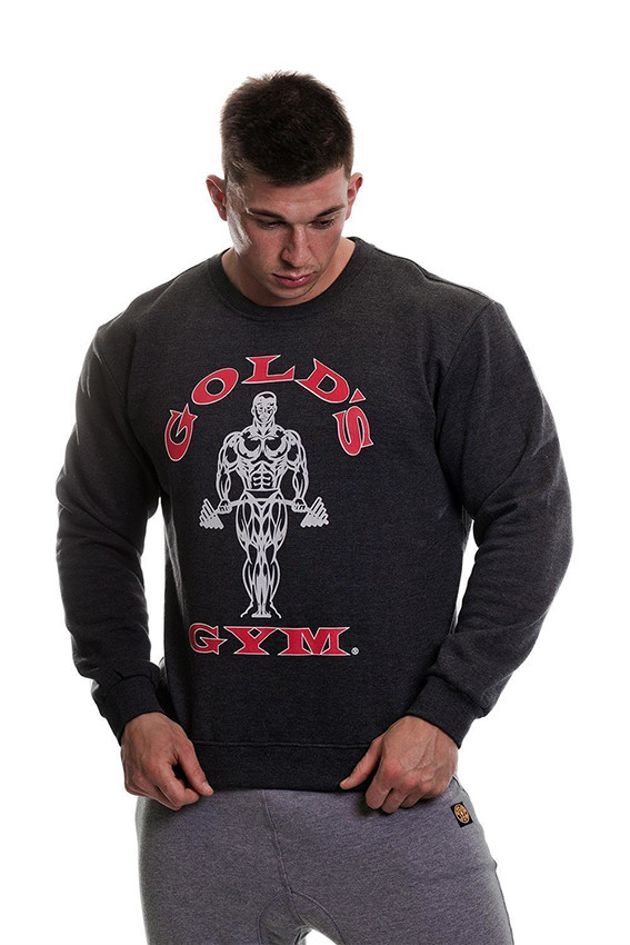 Golds Gym Muscle Joe Crew Neck Sweater CHARCOAL