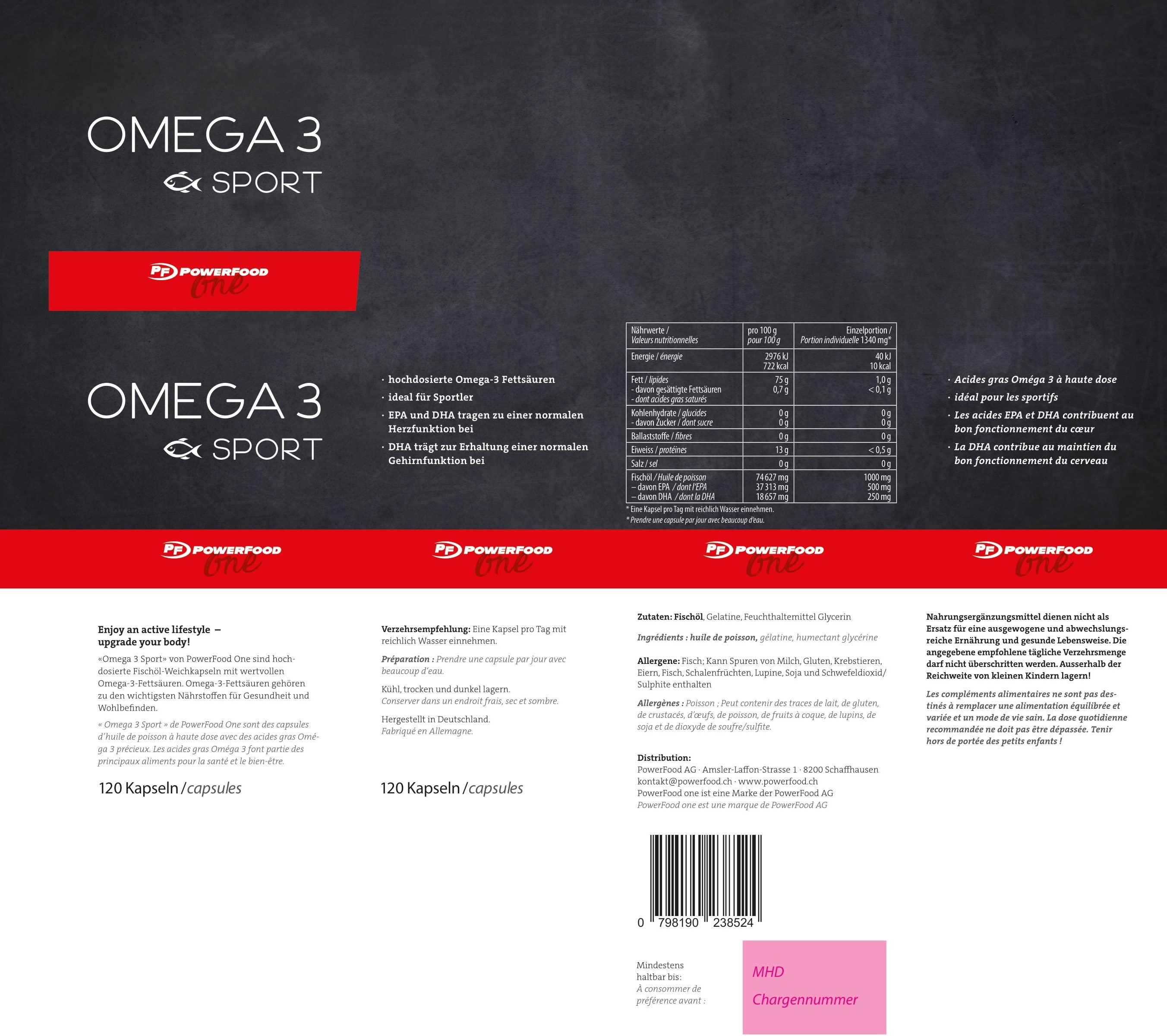 PowerFood One Omega 3 Sport (120 Caps)