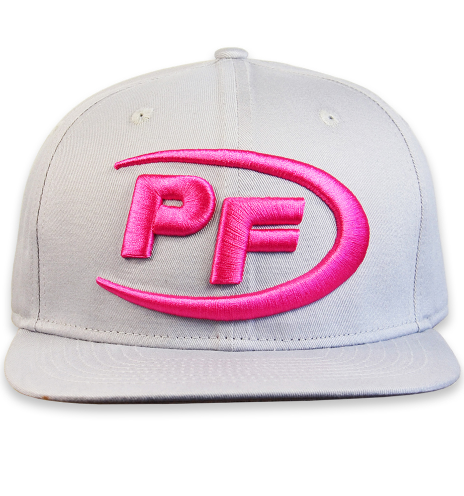 PowerFood Snapback Front Logo GREY PINK
