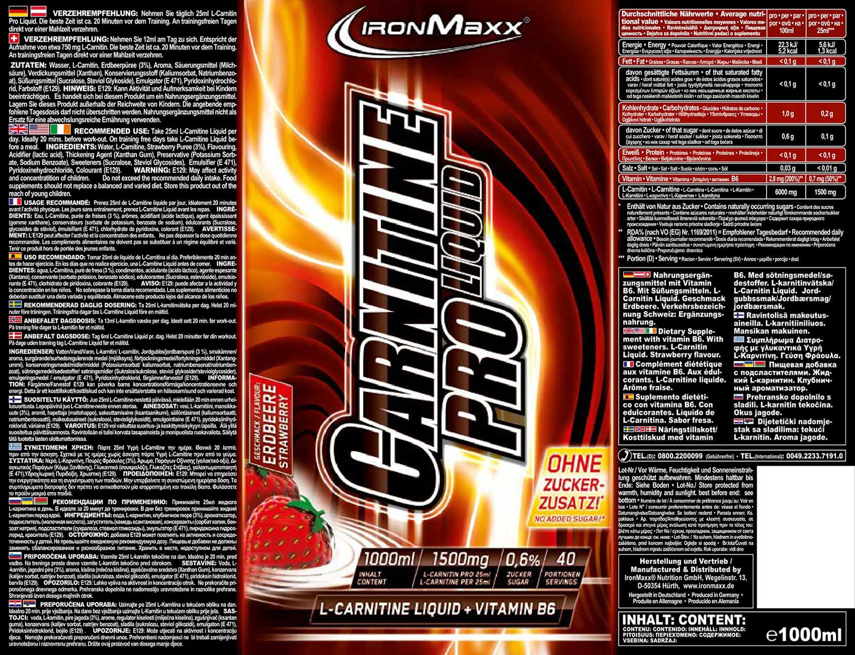 IronMaxx Carnitin Pro Liquid (1000ml)