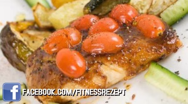 Gebratene Hähnchenbrust mit Cherry Tomaten Gebratene Hähnchenbrust mit Cherry Tomaten