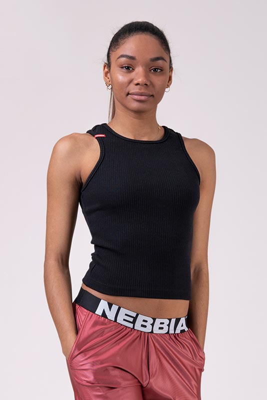 Nebbia Sports Label Crop Top 516 BLACK
