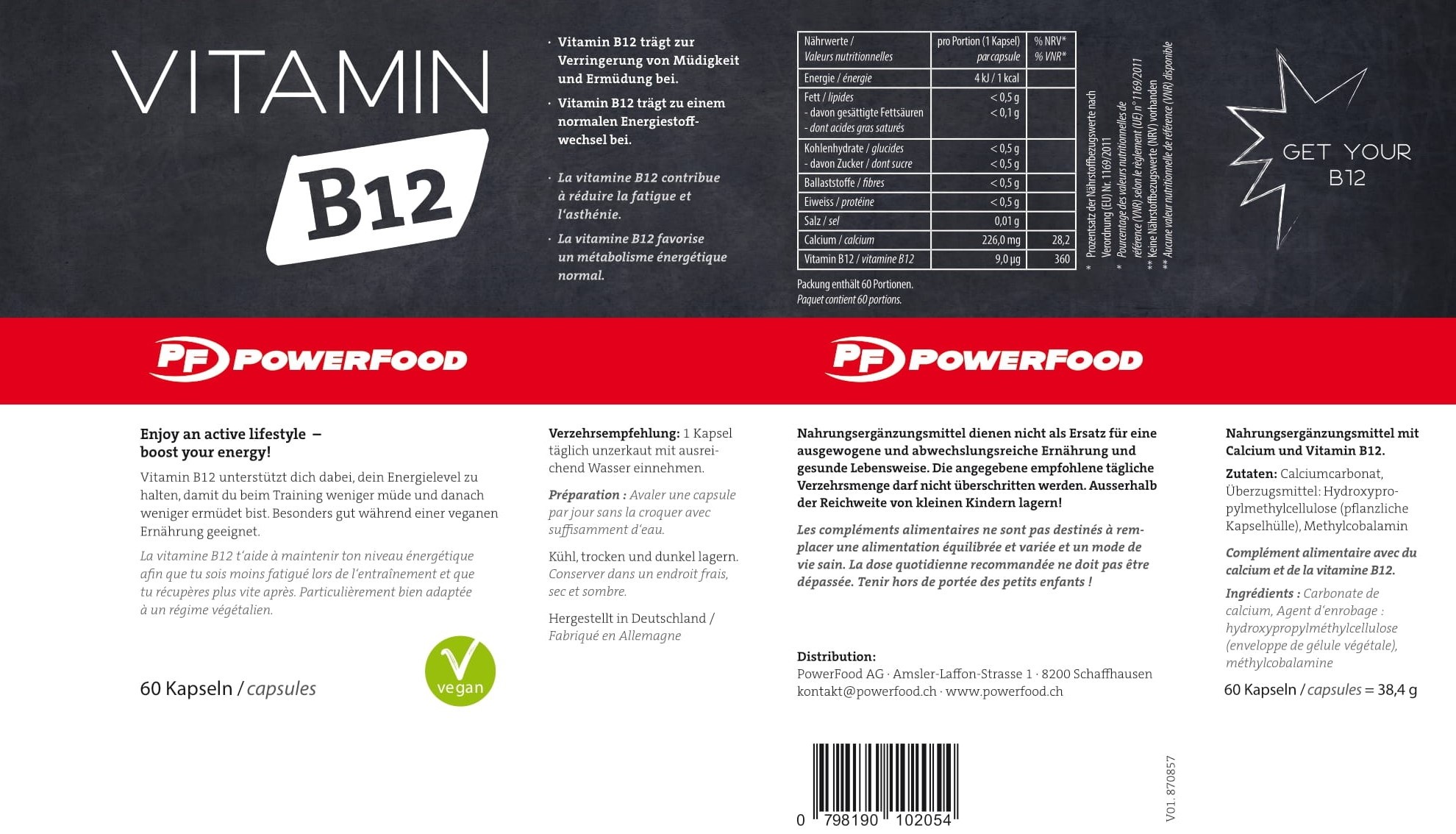 PowerFood Vitamin B12 (60 Caps)
